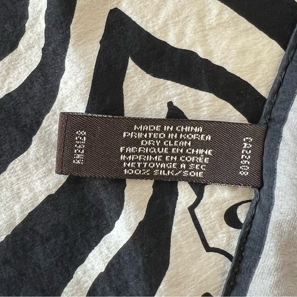 Coach Silk Zebra Print Scarf - Picture 3 of 3